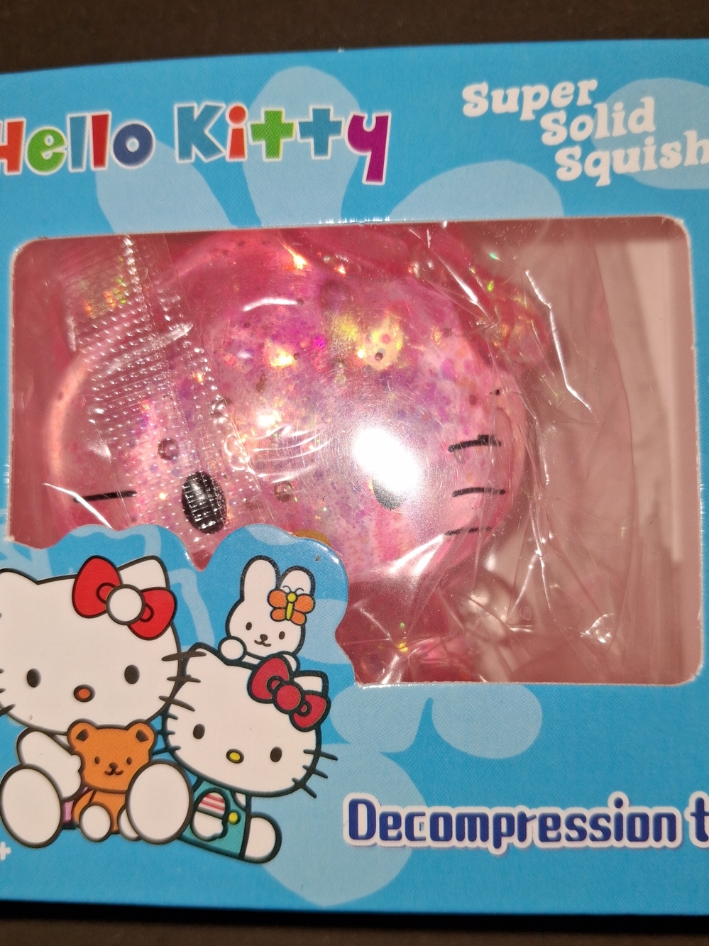 Hello Kitty Pink Glitter Super Solid Squish Toy